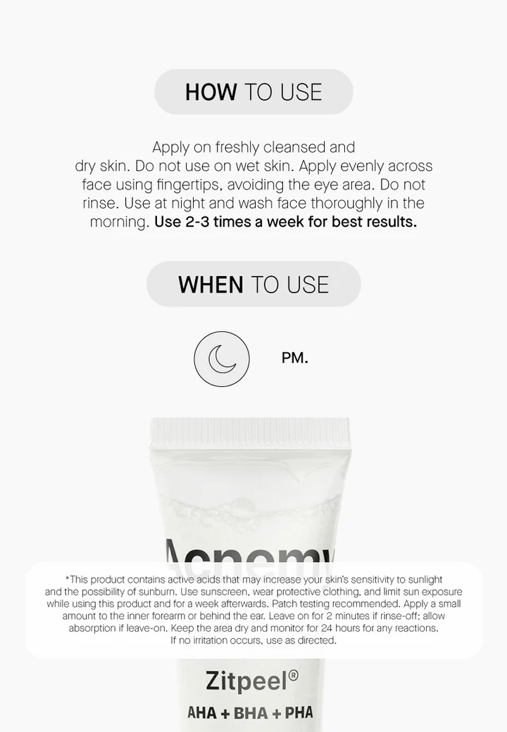 Acnemy Zitpeel® – Soft Peeling για δέρμα με τάση ακμής (AHA + BHA + PHA) - Image 7