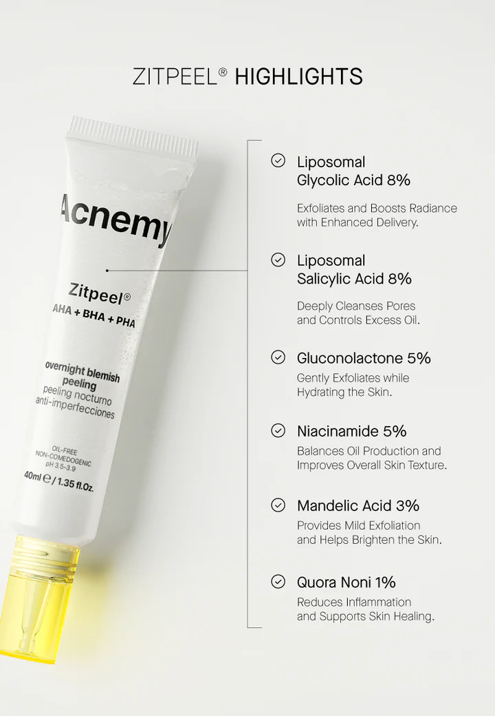 Acnemy Zitpeel® – Soft Peeling για δέρμα με τάση ακμής (AHA + BHA + PHA) - Image 8