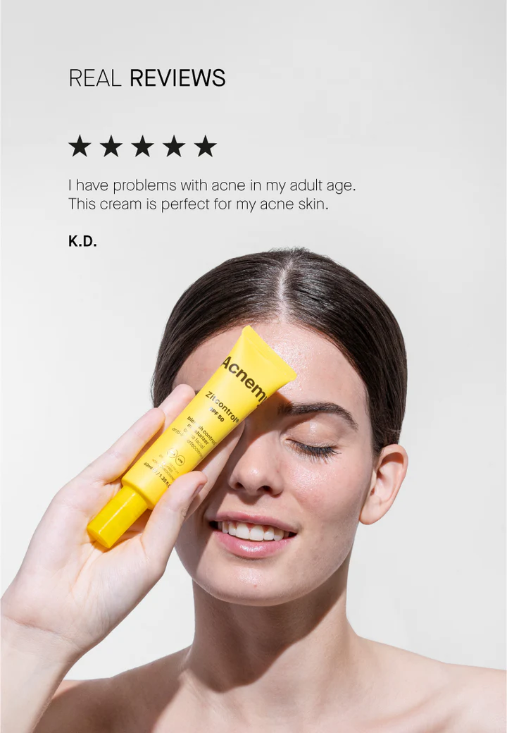 Acnemy Zitcontrol® SPF 50 – Αντηλιακή Κρέμα Ενυδάτωσης για Ακνεϊκά Δέρματα - Image 4