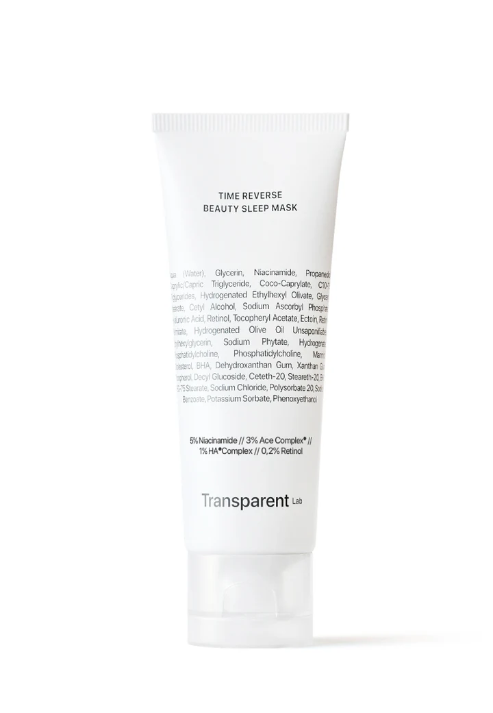 TRANSPARENT LAB Time Reverse Beauty Sleep Mask– Νιασιναμίδη, Ρετινόλη & Υαλουρονικό