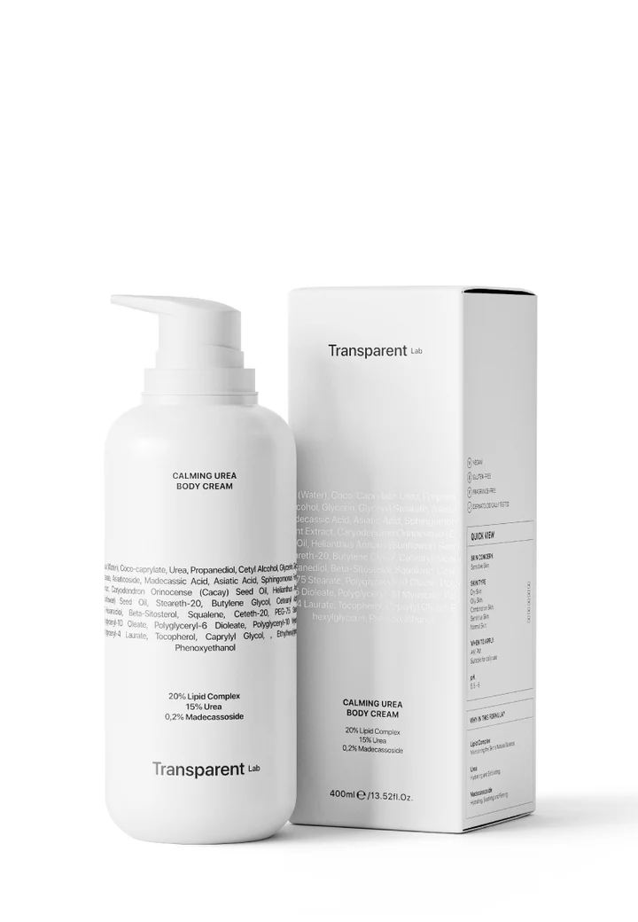 Calming Urea Body Cream | Transparent Lab Καταπραϋντική και Ενυδατική Κρέμα Σώματος για Πολύ Ξηρό Δέρμα - Image 2