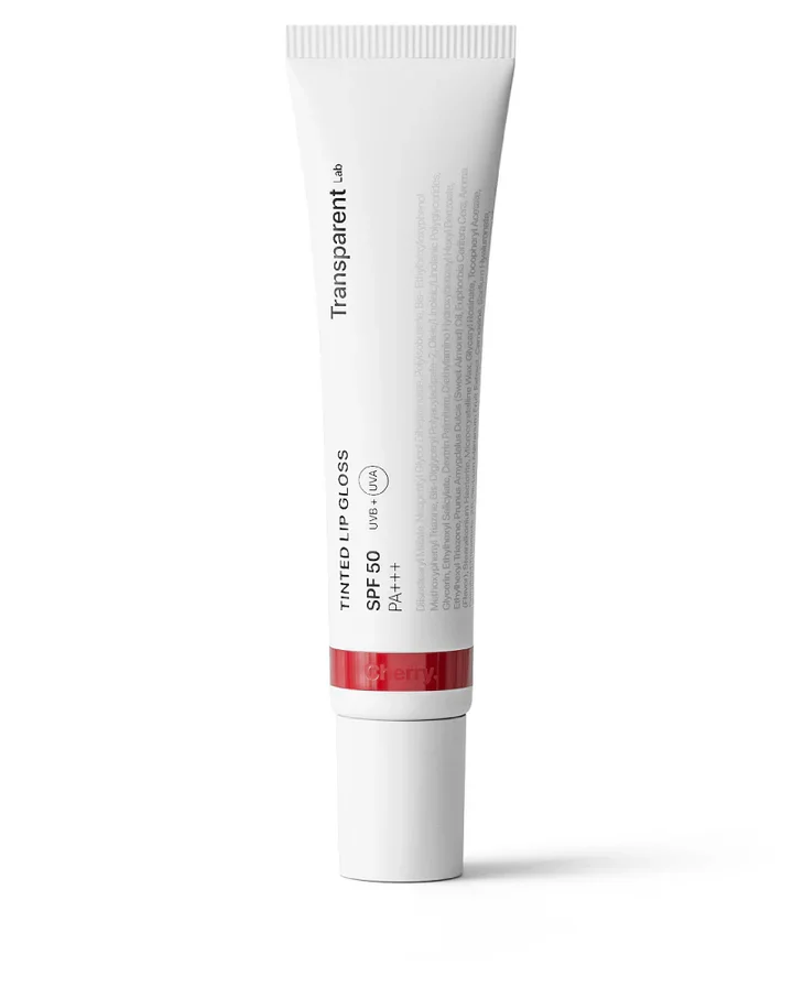 TRANSPARENT LAB Τinted Lip Gloss Cherry – Ενυδατικό Balm Χειλιών με Χρώμα & SPF50