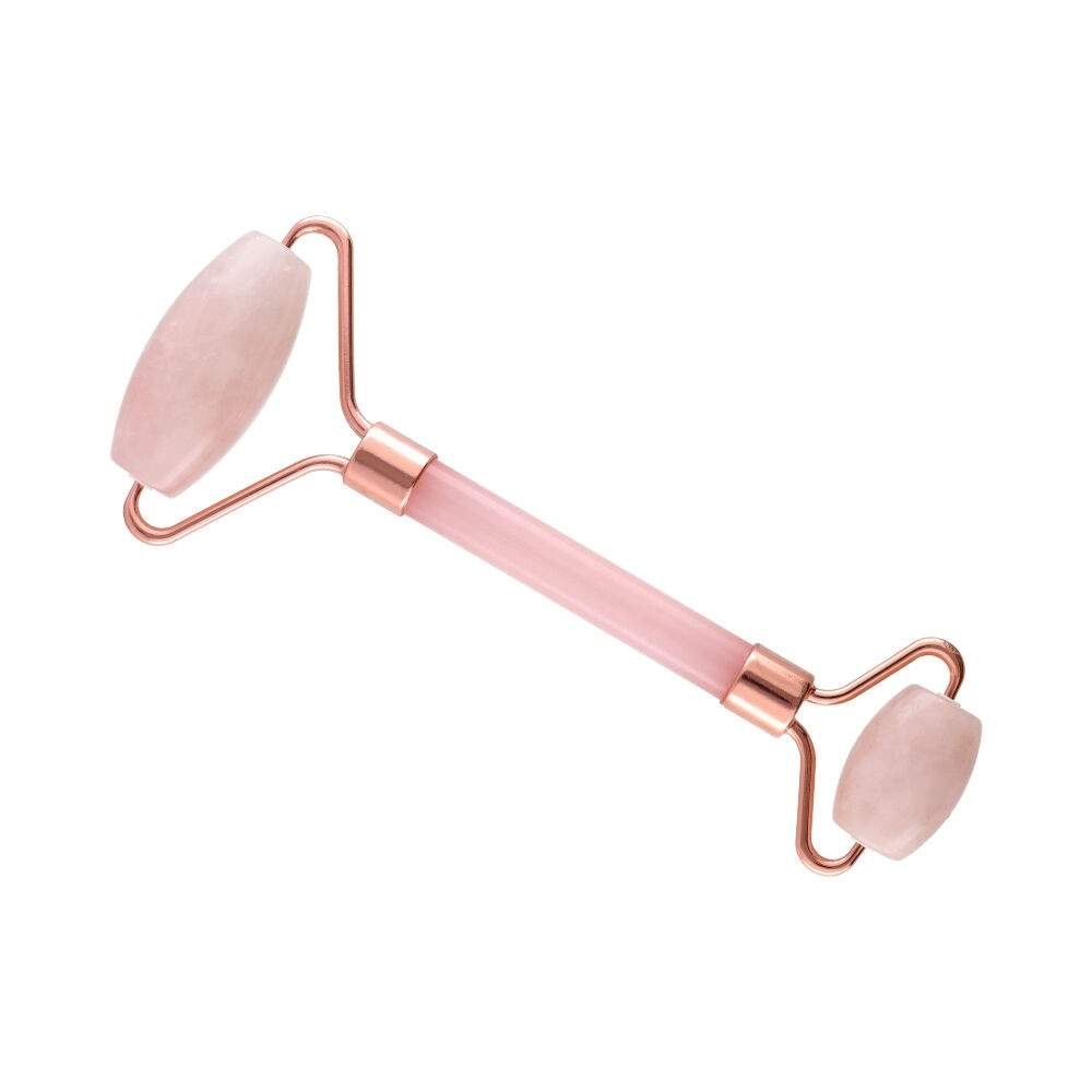 Rose Quartz Double Face Roller – Μασάζ Προσώπου με Διπλό Ρολλερ από Ροζ Χαλαζία