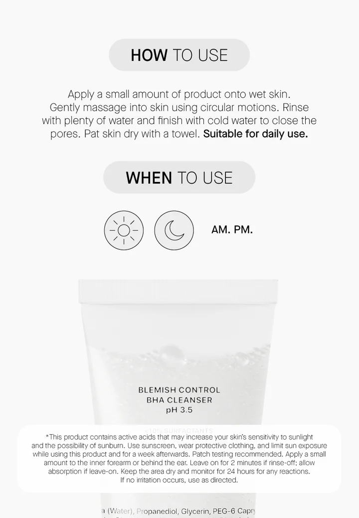 Blemish Control BHA Cleanser pH 3.5 – Καθαριστικό Προσώπου με Σαλικυλικό Οξύ για Ενήλικη Ακμή (150 ml) - Image 5
