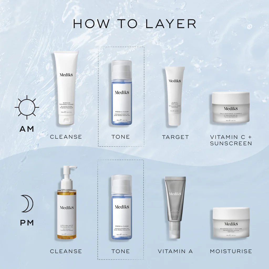 Medik8 Press & Clear™ – 2% BHA Exfoliating Tonic (150ml) - Image 6